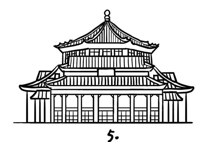 中国历史建筑简笔画，历史建筑物简笔画