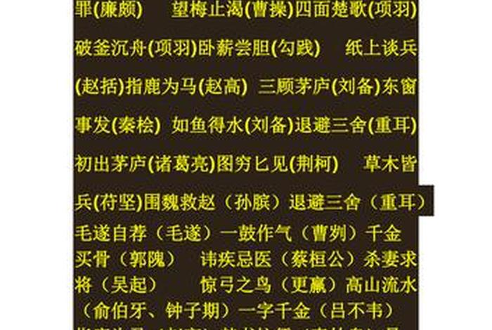 与中国古代历史人物有关的成语、与中国古代历史人物有关的成语故事