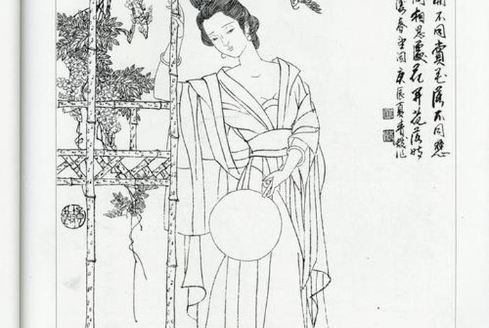 历代白描人物画谱；著名白描人物画家