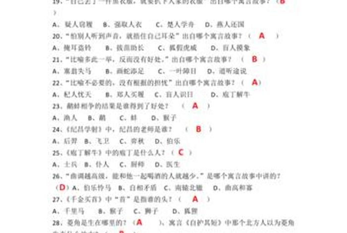 中国历史人物题库答案 中国历史人物故事考试