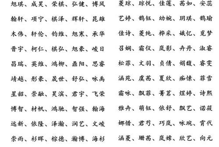 正常的人名 正常人名字大全