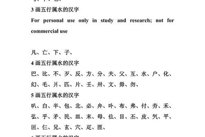 五行属性（五行属性水的字有哪些）