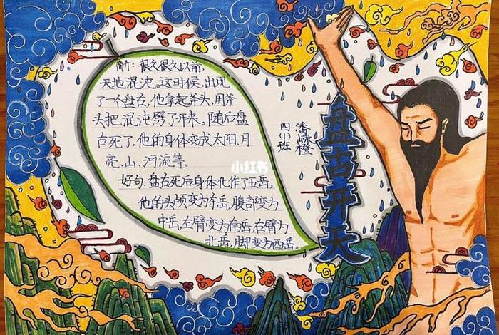 历史人物盘古手抄报四年级、关于盘古的小报