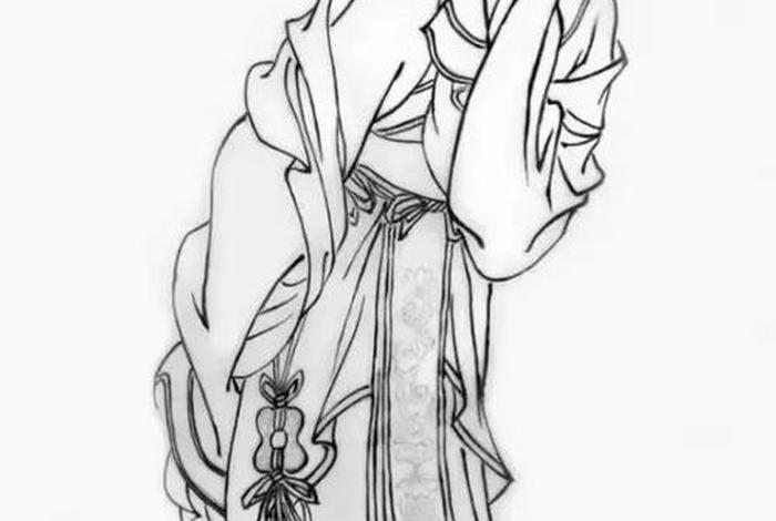 白描古装人物图片、白描古代人物工笔画全身图片 白描古装人物图片、白描古代人物工笔画全身图片