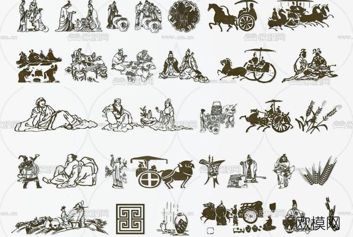 中国历史人物剪影素材，中国历史人物剪影素材高清