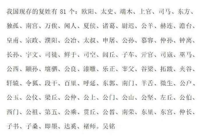 历史人物姓氏复姓有哪些 历史复姓名人简介 历史人物姓氏复姓有哪些 历史复姓名人简介