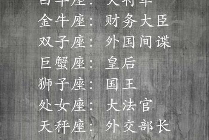 十二星座对应的古代人物（十二星座所对应的古代英雄）