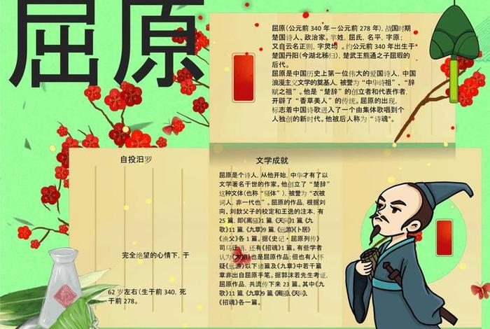 中国古代文化名人屈原、中国古代文化名人屈原手抄报 中国古代文化名人屈原、中国古代文化名人屈原手抄报