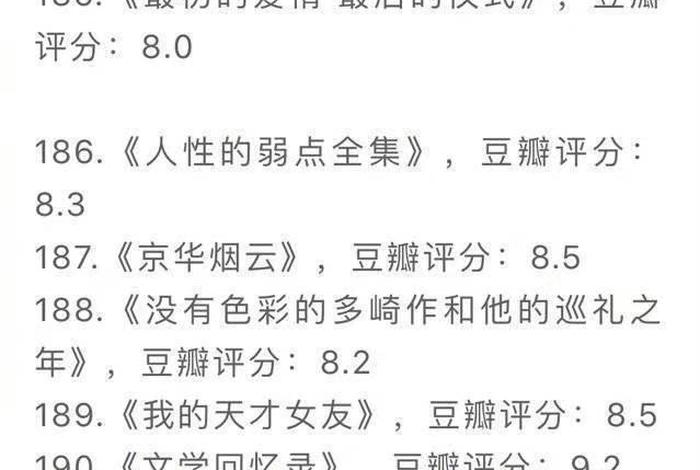 豆瓣书评排行榜，豆瓣书评排行榜top