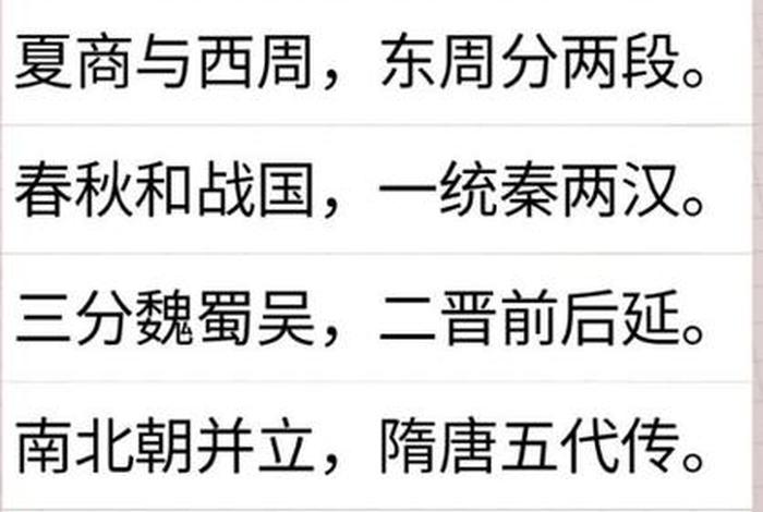 中国历史朝代表顺口溜 - 中国朝代顺口溜简化版 中国历史朝代表顺口溜 - 中国朝代顺口溜简化版