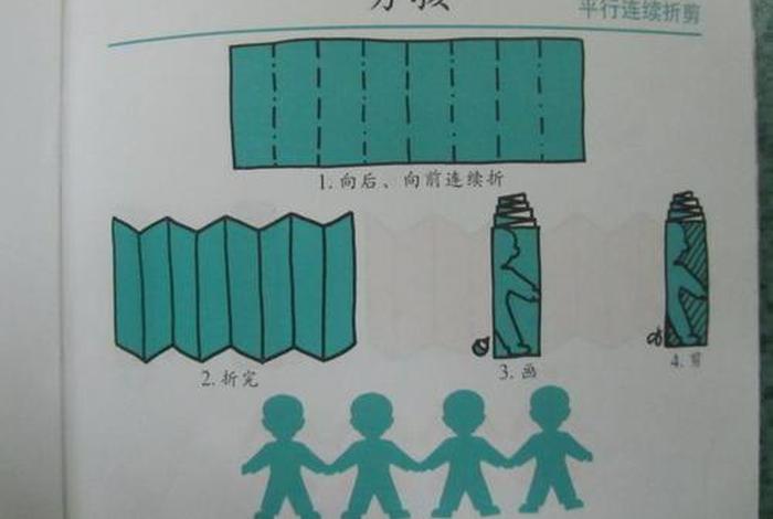 剪两个人物简单剪纸教程、剪两个连在一起的小人