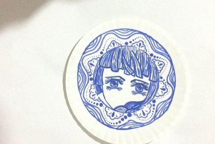 纸盘画人物作品，纸盘画系列