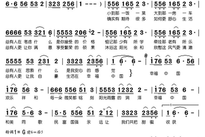 幸福中国简介、幸福中国简谱 幸福中国简介、幸福中国简谱