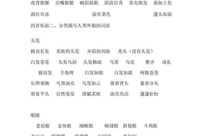 历史人物外貌描写、历史人物外貌描写短语