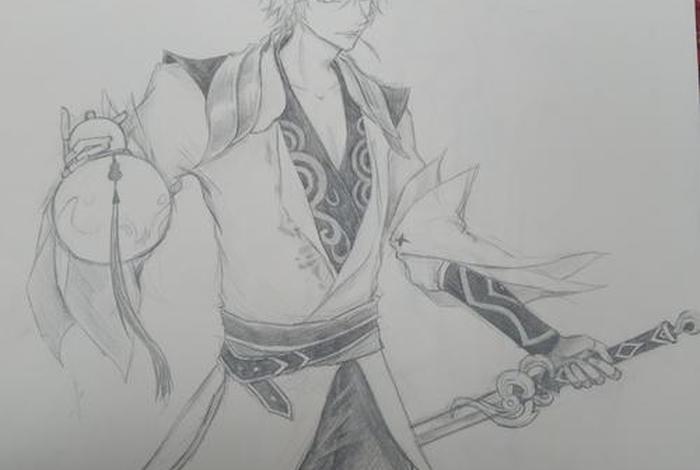 李白人物画白描(李白人物素描) 李白人物画白描(李白人物素描)