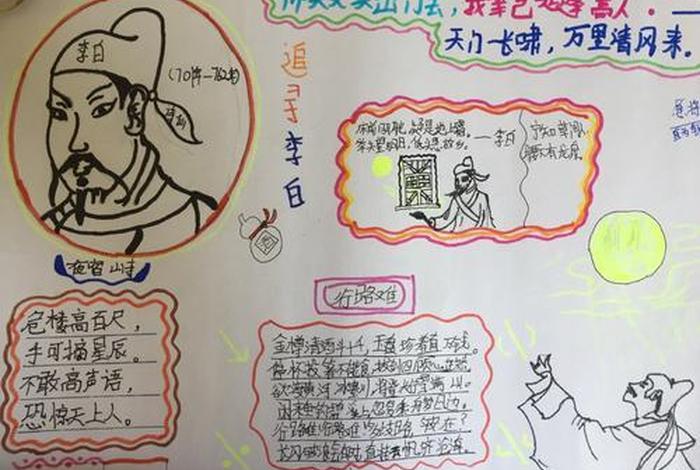 中国历史人物手抄报初一;历史人物手抄报初一李白 中国历史人物手抄报初一;历史人物手抄报初一李白