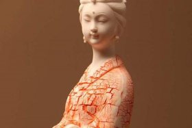 人物陶瓷摆件 陶瓷人像工艺品摆放家里