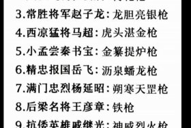 历史用枪的名将排名，历史用枪高手