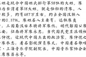 历史上廖姓的名人，姓廖历史人物