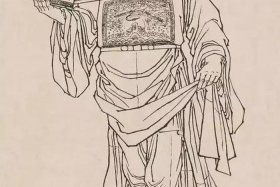中国历史人物白描画像；中国传统人物白描