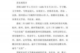 苏轼人物介绍；苏轼人物介绍300字左右