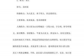 水浒传的人物小传900字 水浒传人物小传300字18篇