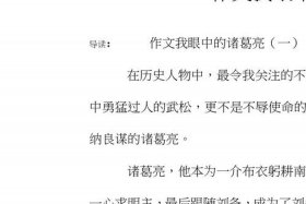 历史人物诸葛亮 - 历史人物诸葛亮作文400字