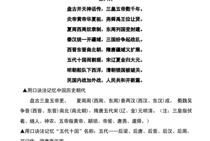 中国历史朝代歌词 中国历史朝代歌歌词完整版