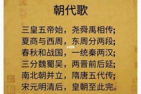 历史朝代表一览表 儿童《朝代歌》