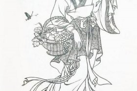 白描古装人物图片、白描古代人物工笔画全身图片