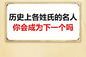 历史人物姓氏有哪些 - 历史人物的名字有哪些？