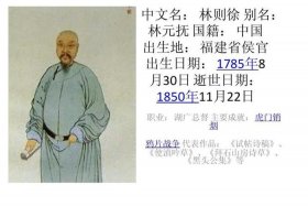 中国古代林则徐的人物传记；林则徐名人传记