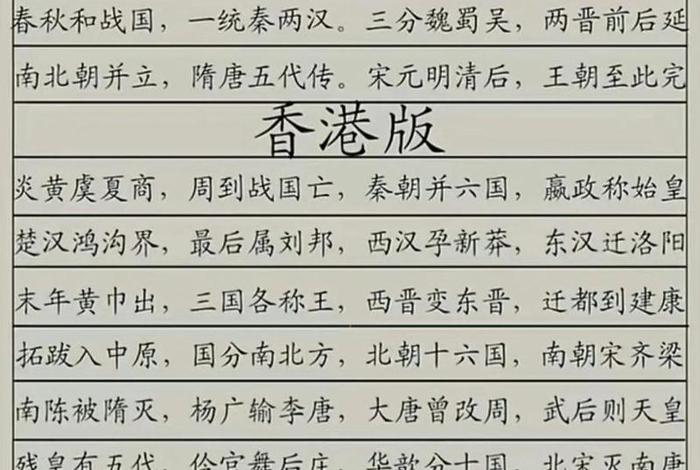 中国历史朝代歌词 中国历史朝代歌歌词完整版