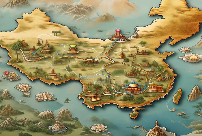 佛教传入中国示意图（佛教传入中国的路线示意图）