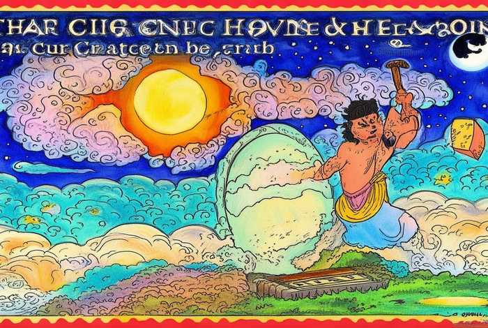 历史故事盘古开天辟地手抄报四年级；盘古开天地神话故事手抄报四年级