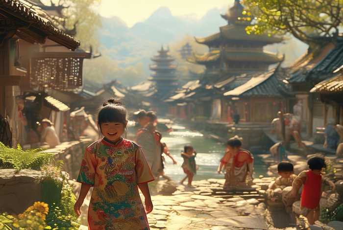 可爱的中国故事背景；可爱的中国故事背景图片