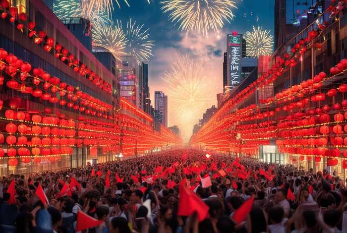 满城中国红 喜迎国庆节、满城-