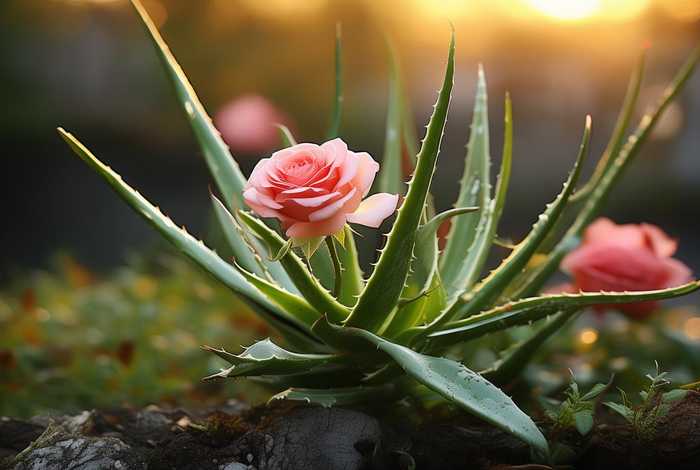 玫瑰花和芦荟故事，玫瑰花和芦荟故事图片