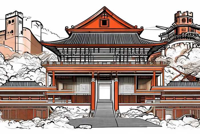 简笔画中国历史；简笔画中国历史建筑图片