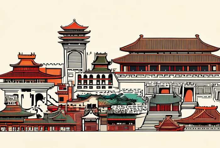 简笔画中国历史；简笔画中国历史建筑图片
