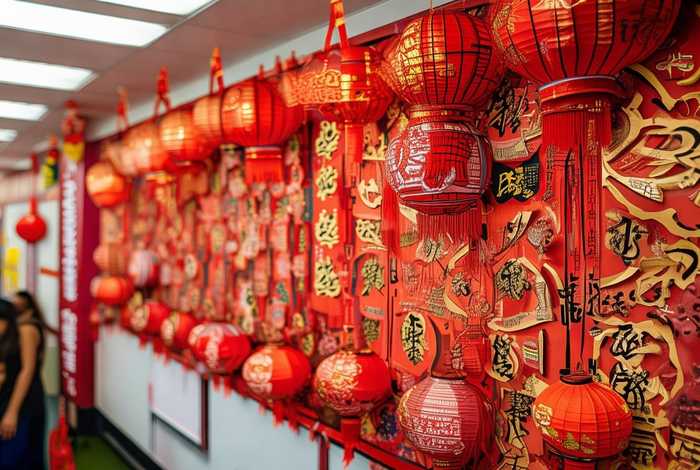 班级文化中国结；中国传统节日班级文化墙