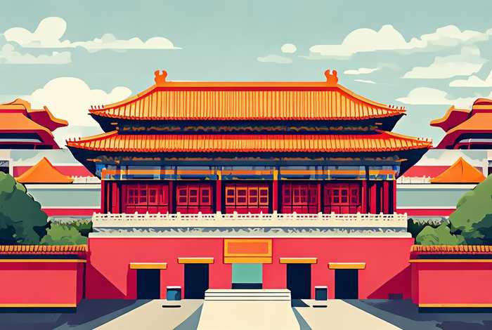 中国故宫简笔画图片；中国故宫简笔画图片彩色