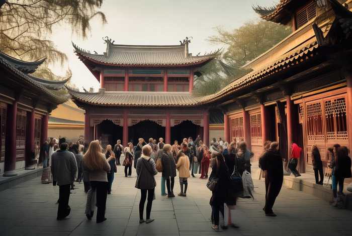 外国人参观中国历史建筑、外国人参观中国历史建筑博物馆