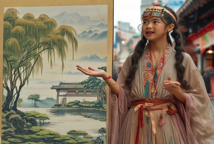 外国女孩给大家讲中国的传统；给外国人讲中国传统