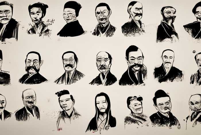 中国历代文化名人素描、中国历代文化名人素描作品