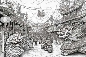 素描中国年 中国年画素描