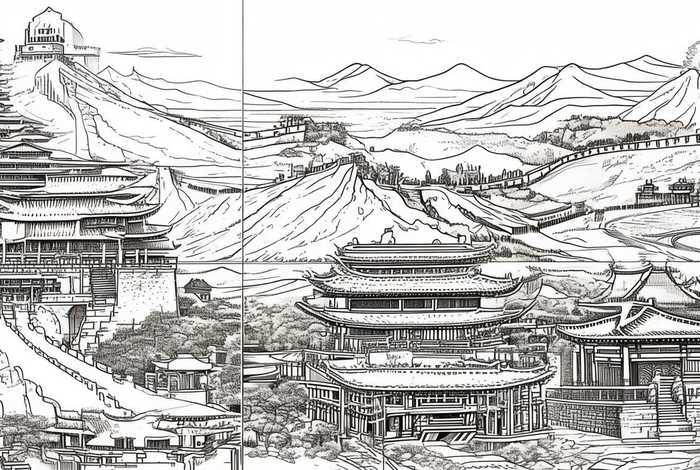 中国历史朝代故事线条画图片；中国历史朝代故事线条画图片大全