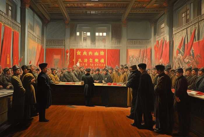 中国历史革命会议油画 - 中国革命历史画展