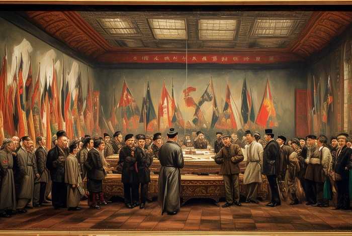 中国历史革命会议油画 - 中国革命历史画展