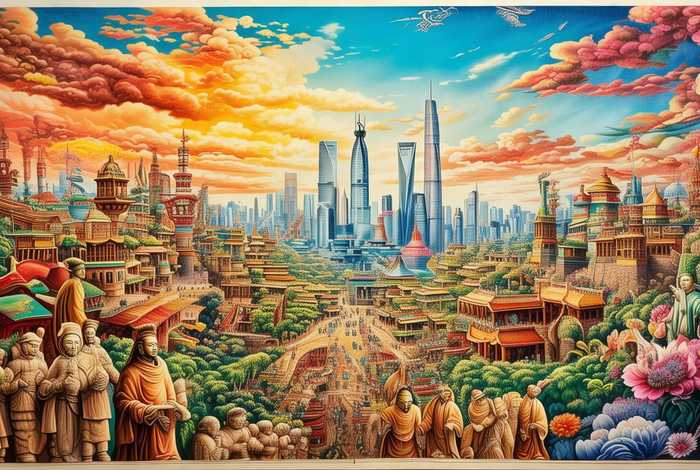 中国历史发展史绘画（中国历史发展史绘画图片）